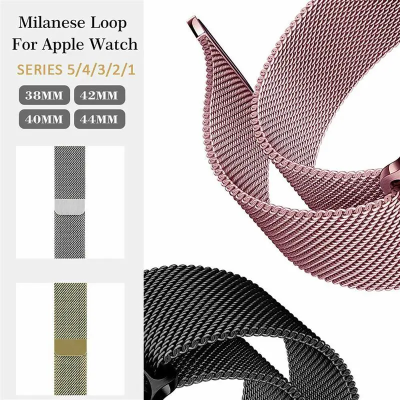 Ny 4 Størrelser Milanese Loop Se Metal Rem+Screen Protector Case Til Apple Ur 6/5/4/3/2/1 Band Rem w/Case Til Apple-Ur