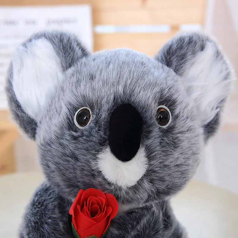 30cm Australian Koala Bjørn Fyldte Super Søde Dyr, der Sidder Koala at Holde Blomst for Børn Gave Bløde Dukke Toy
