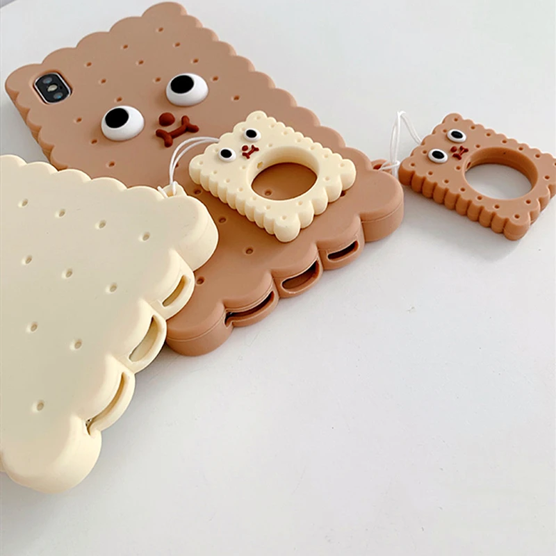 Søde piger Cookies, Kiks Form Phone Case For iPhone-8 Tilfælde 6 6s 7 Plus XS ANTAL XS-XR-X Blødt silikone 3D-Kiks med Ring Rem Dæksel