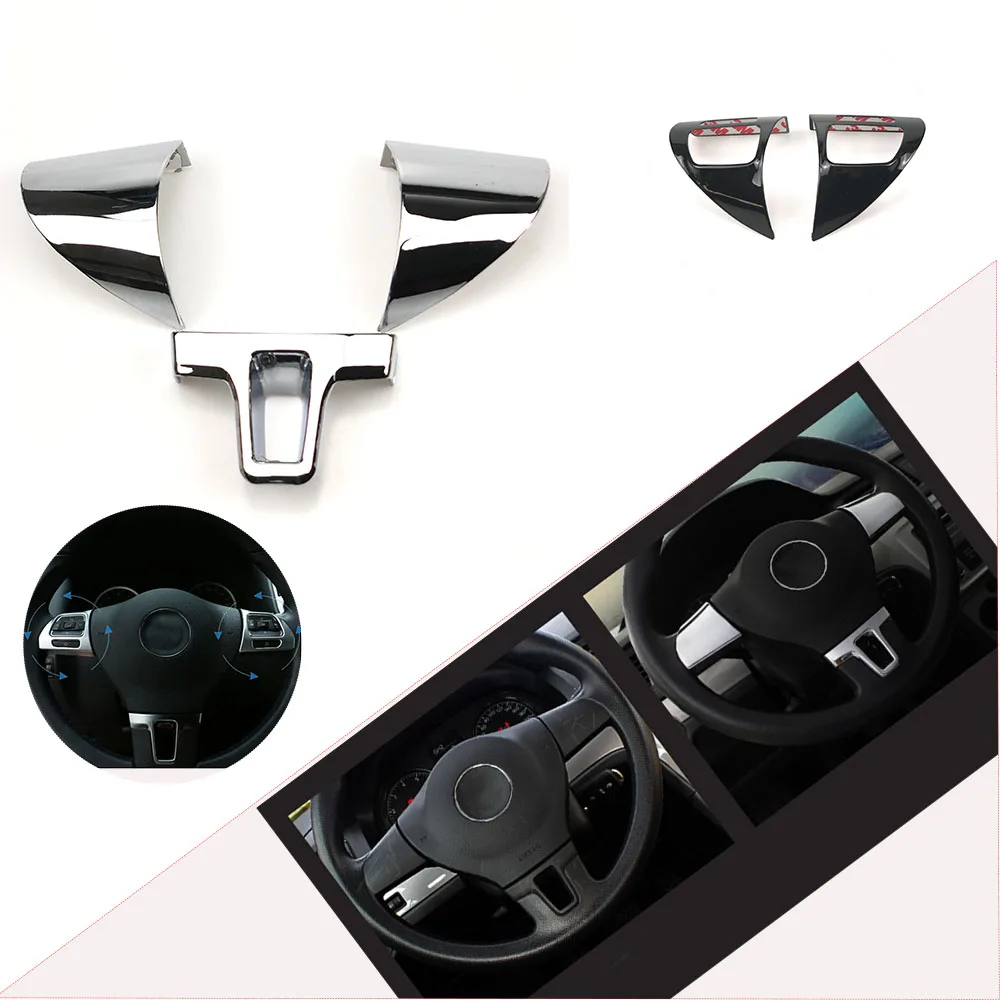 Bil styling rattet panel trim dekoration, klistermærke, bil tilbehør Til Volkswagen Amarok Lavida Passat Tiguan Touran