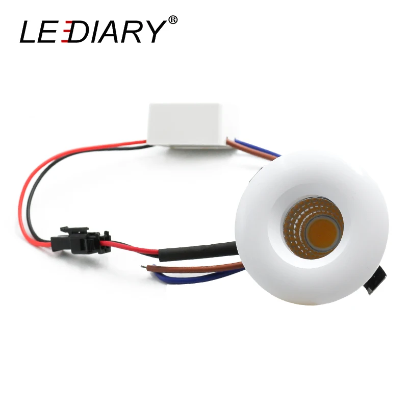 LEDIARY LED Mini COB Downlights Aluminium 100-240V 3W 270lm Kabinet Lampe Forsænket Loft Spot Lampe Rund Firkant 38mm Skære Hul