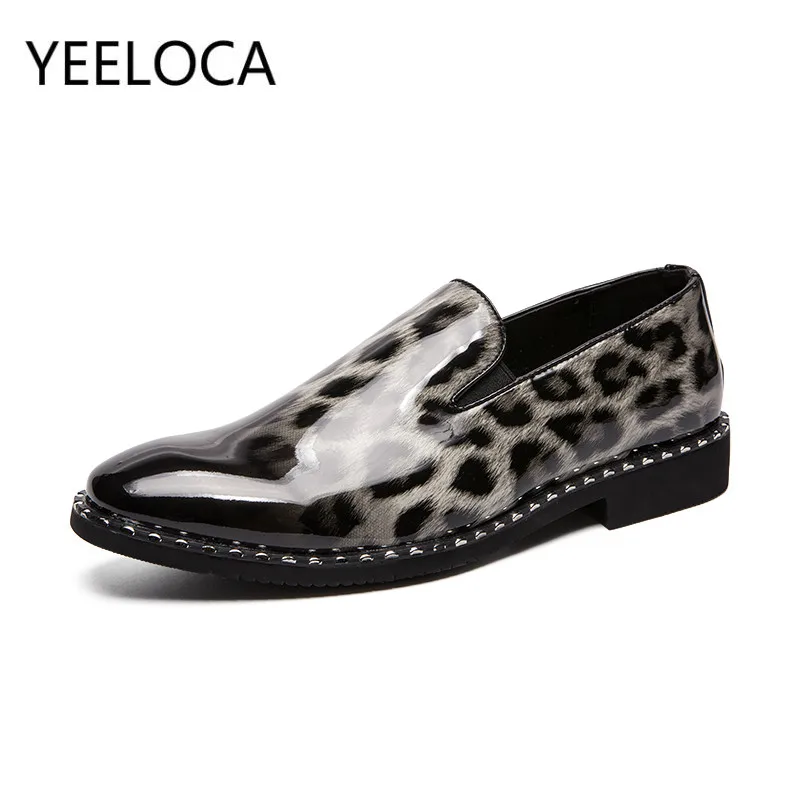 YEELOCA Luksus-Mænd Mode Kausale Leopard Sneakers Spids Tå Mænd Casual Kjole Sko, Jakkesæt Sko Bryllup Sko Mænd
