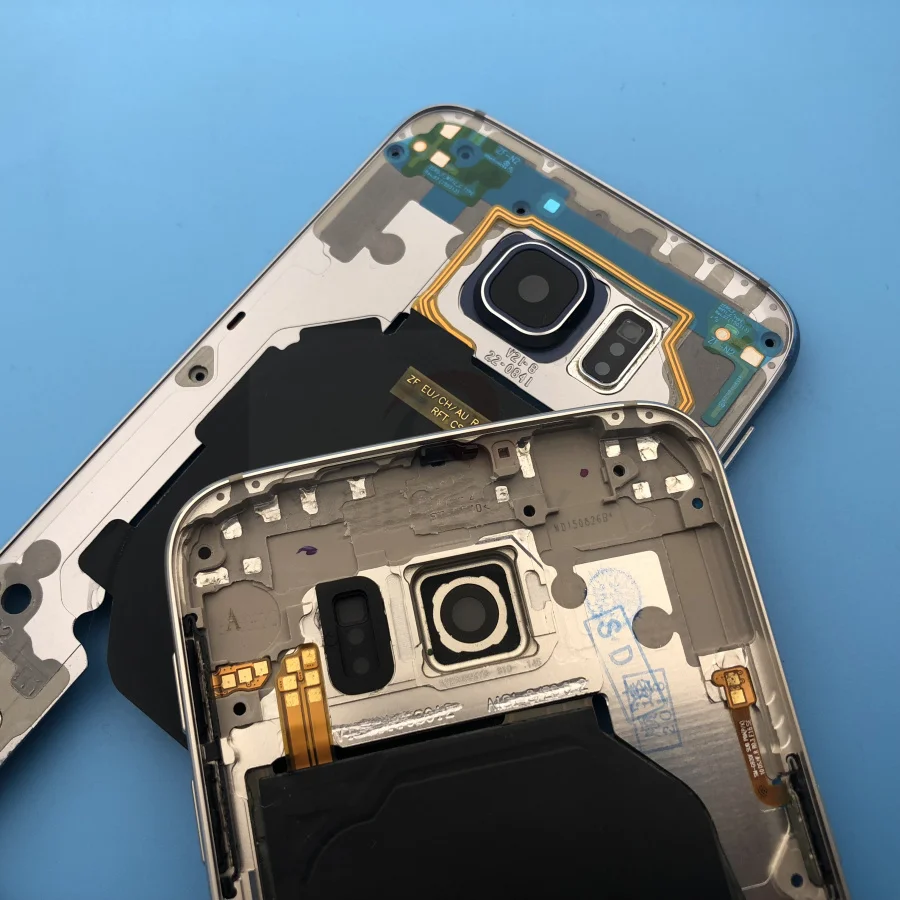 S6 Fuld Boliger Tilfælde bagcoveret + Foran Skærmen Glas Linse + Midterste Ramme til Samsung Galaxy S6 G920 G920F G9200 Komplet Dele