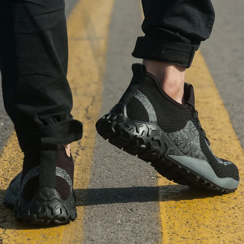 Mænd af Stål Toe sikkerhedssko Byggeri Offentlig Beskyttende Fodtøj Punktering Bevis Anti-smashing Ankel Støvler Casual Sneaker