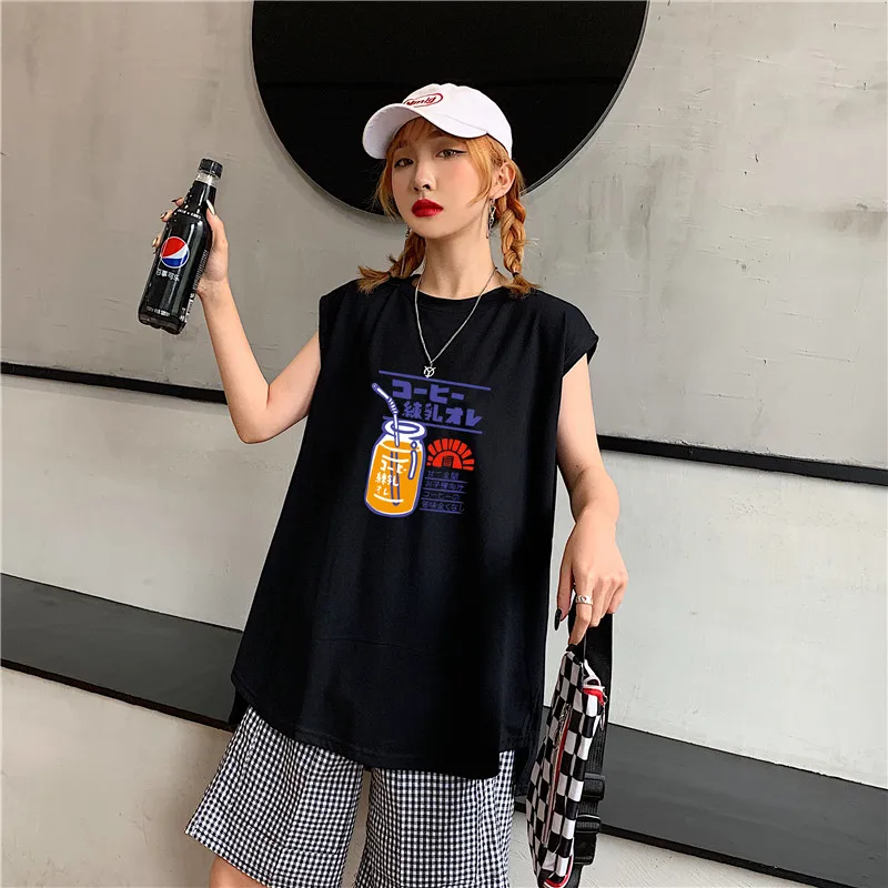 Ulzzang Harajuku Mænd Kvinder Tank Top Singlet Skjorte, Vest Sommeren Ærmeløs Undertrøje Tanktop Japansk Streetwear Tøj