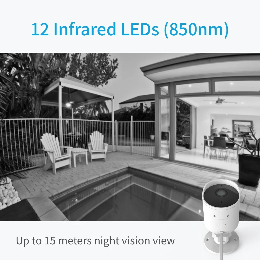 YI Udendørs Kamera 2,4 G IP65 Niveau Vandtæt WiFi IP-Kamera Indbygget SD-Kort Slot & Cloud Storage Night Vision Sikkerhed Kamera