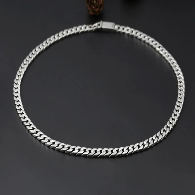 Ny rigtig Solid S925 rent sølv smykker Thai sølv halskæde til mænd populære enkel mandlige halskæder mænds sølv halskæde