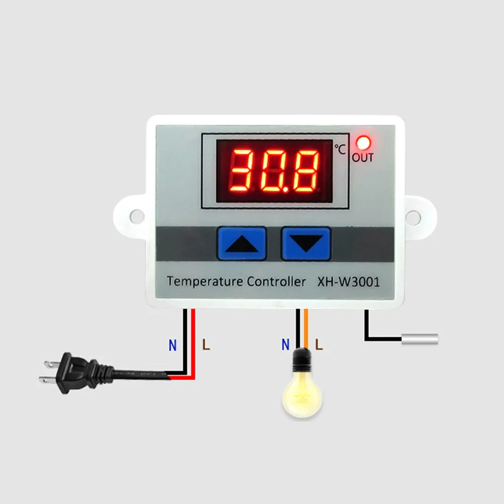 12V 24V Digital LED Temperatur Controller 10A Termostat Kontrol Skifte Probe