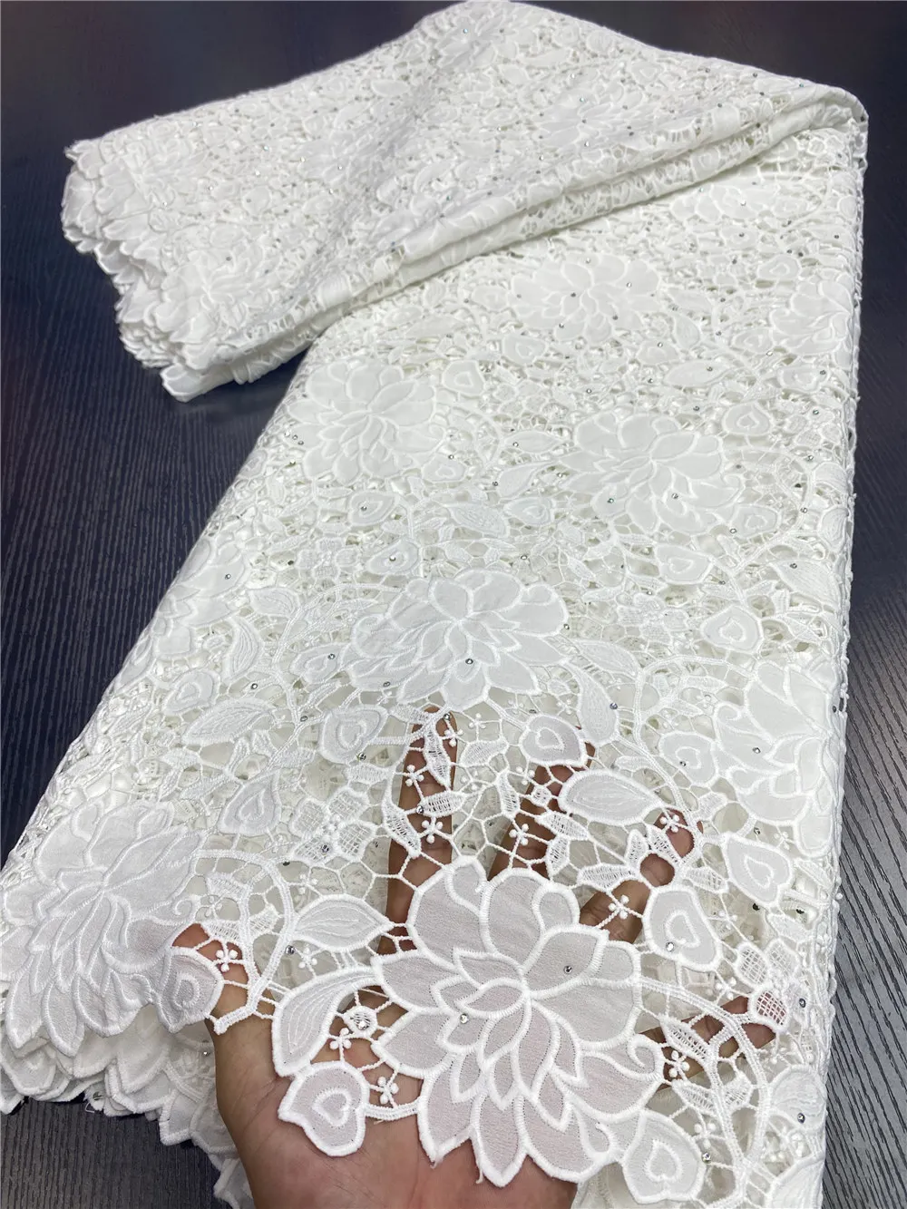 Afrikanske Lace Fabrics 2020 Høj Kvalitet Nigerianske Ledningen Guipure Lace Fabrics Bride Fransk Blonde Stof Til At Sy Kjole
