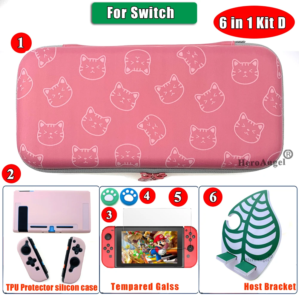 Pink Taske til Nintend Skifte Rejse Taske NS Tilbehør Bærbare Opbevaring Game Card Case Til Nintendo Skifte Tilbehør