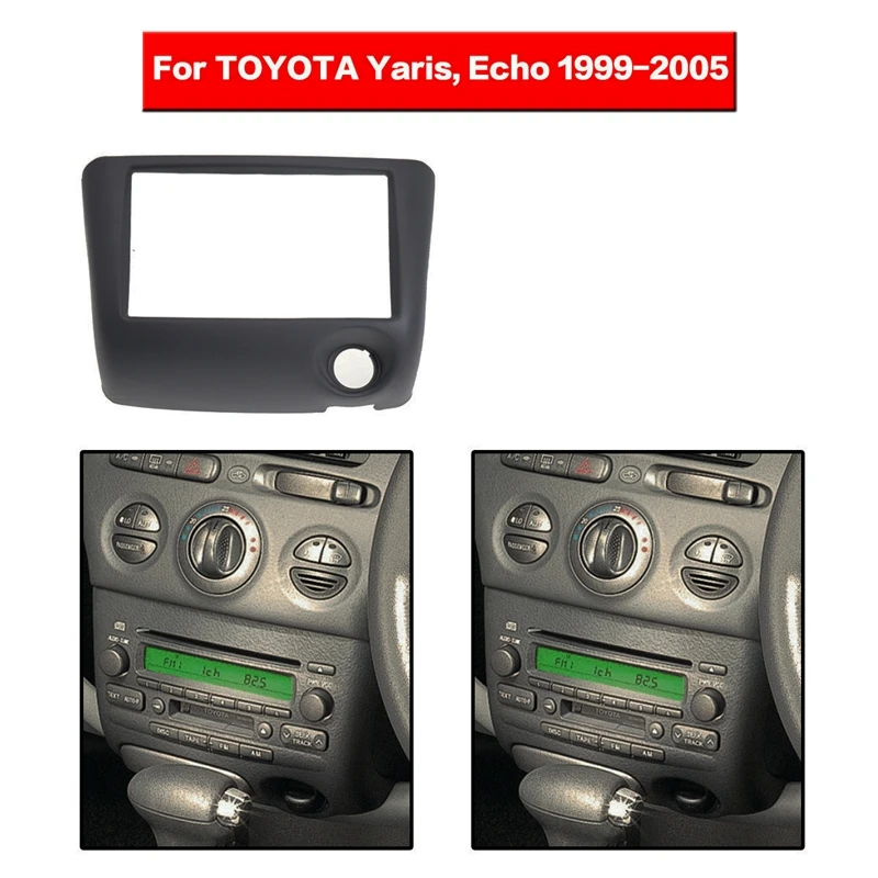 Bil Stereo Radio Fascia Panel Trim-Kit 2 Din Ramme Dvd Navigation-Audio Panel for Toyota Yaris Echo Vitz Platz 99-05