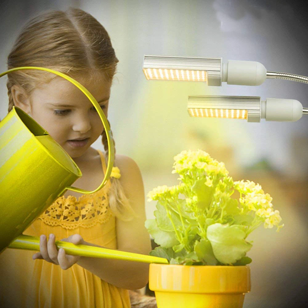 LED Plant Grow Light Relassy 45W Sunlike Fulde Spektrum Lampe Dual-Hoved Svanehals Ligh for Sætteplante, der Vokser Blomstrende Frugtsætning