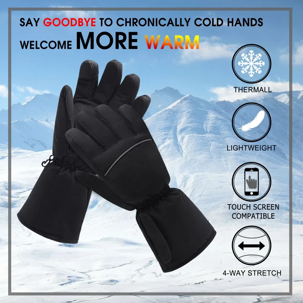 Vinter Mænd og Kvinder Opvarmede Handsker Hånd Varmere 4.5 V/3,7 V/7.4 V batteri Termisk Handsker til Vinter Udendørs Aktiviteter som lystfiskeri