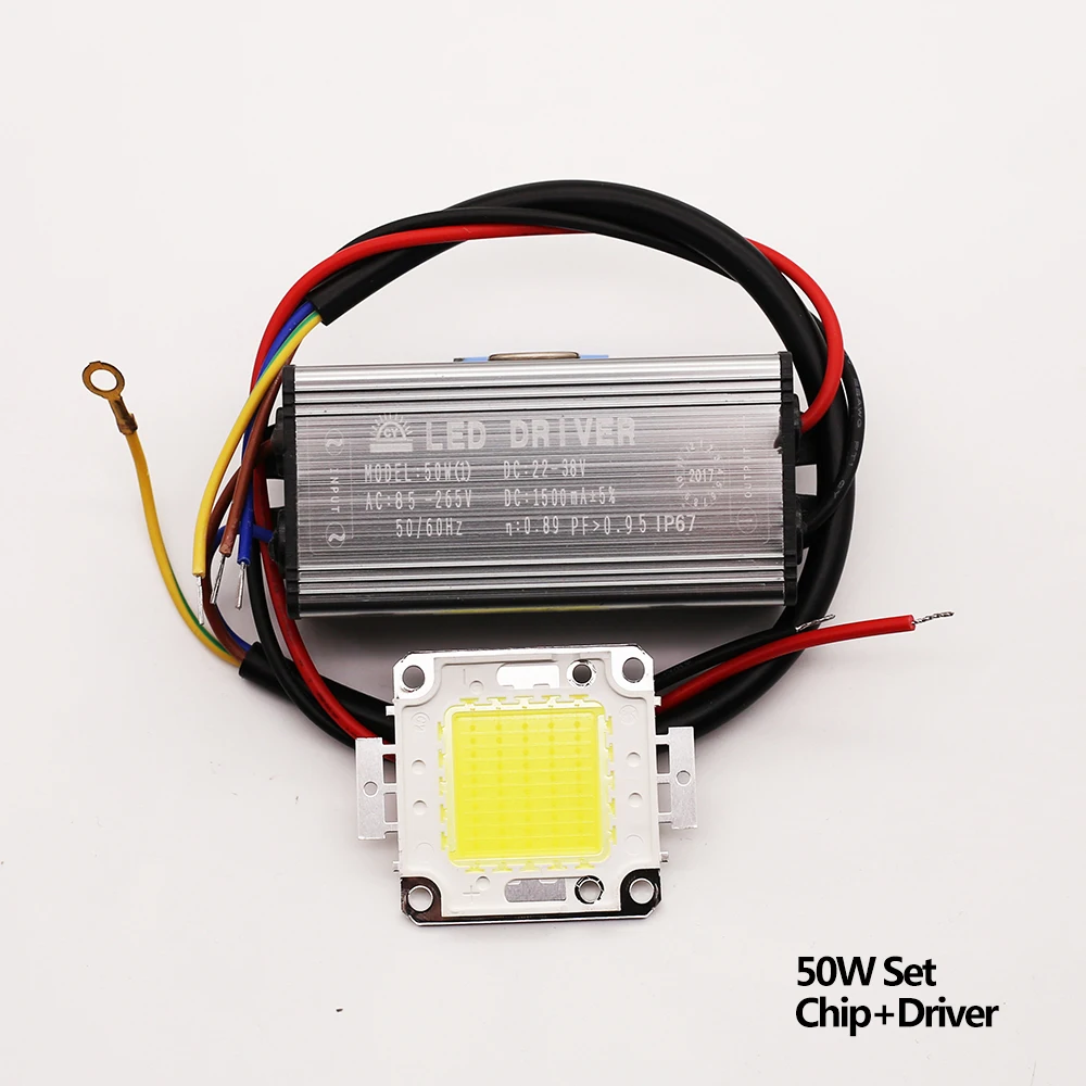COB LED Lys Integreret Chip+10w 20w 30w-50w Ægte High Power Driver Sæt Til DIY Projektør Spotlight IP67 85V-265V 110V/220V