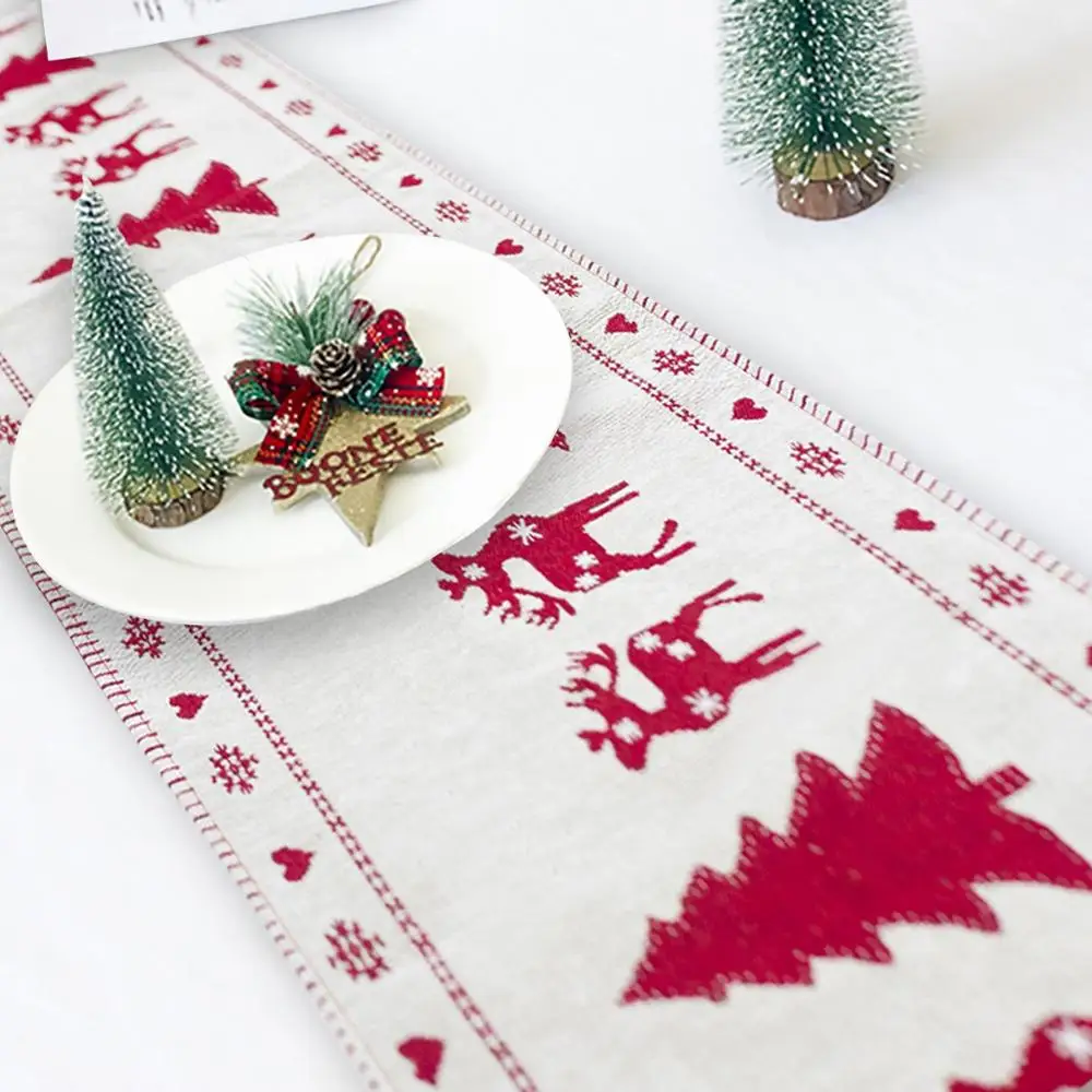 HUIRAN Jul bordløber Glædelig Jul Dekorationer til Hjemmet 2020 Jul 2021 Nye År julebord Xmas Dekorationer