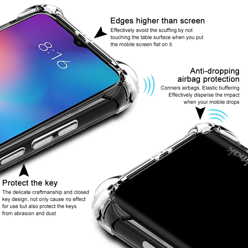 IMAK TPU Crystal Case til Sony Xperia 10 II-Sagen Silikone Transparent bagcover Skin til Sony Xperia 10ii Tilfælde Xperia10 II Capa