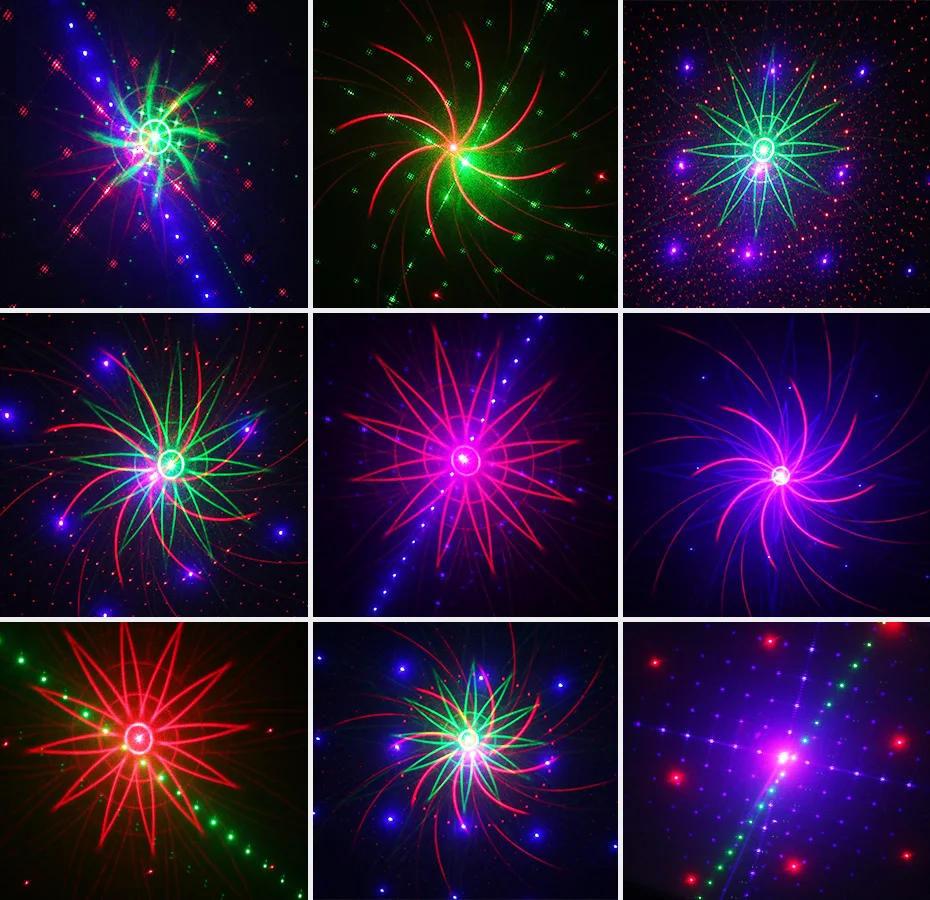 FREMMEDE RGB 8 Mønstre Udendørs Vandtæt Bevægelse Laser Lys Projektor Have Ferie Christmas Party Tree House Wall Belysning