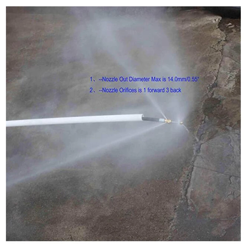 6~20 meter Kloak Afløb, Vand, Rengøring Slange Spildevand Pipeline Ren for Lavor Håndværker Briggs Champion Vax højtryksrenser