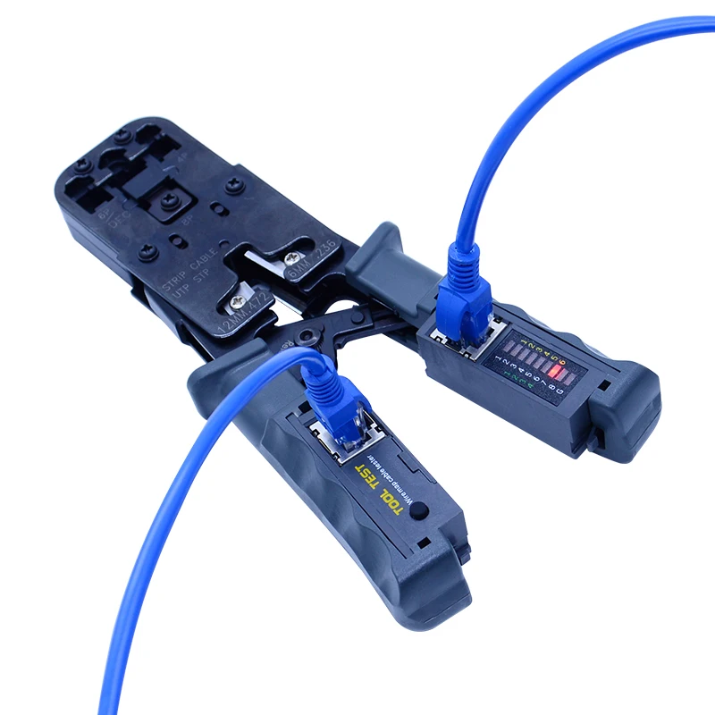 OUTEST Netværk Af Test Crimpning Tænger Tester crimper Kabel Stripper Aftagelig kabel-test for UTP og STP kabler med Gave