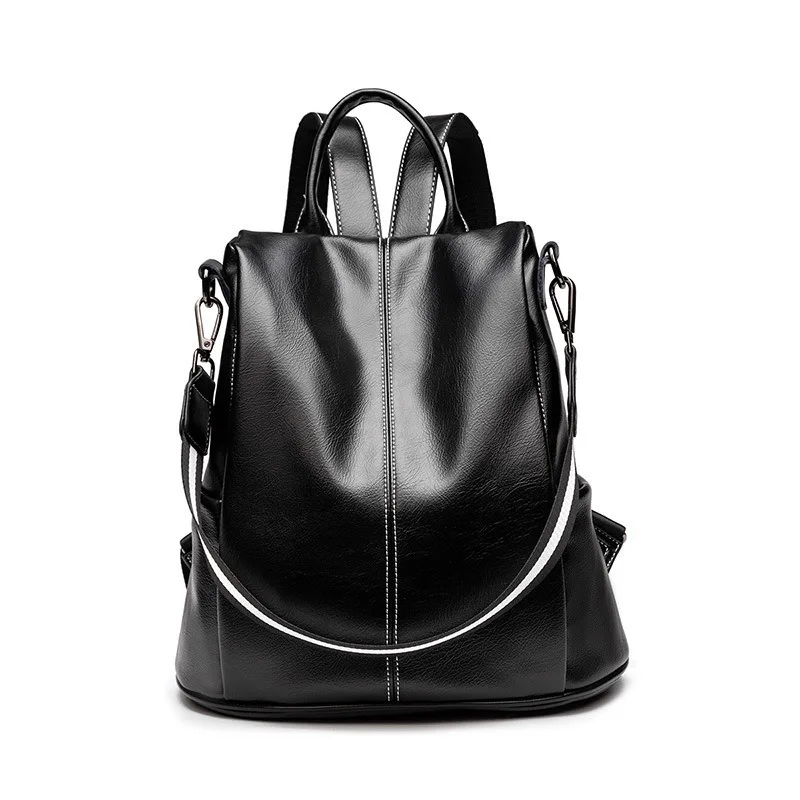 Kvinders taske 2020 nye retro anti-tyveri casual damer rygsæk kvindelige rygsæk olie-voks læder med stor kapacitet rejse rygsæk taske