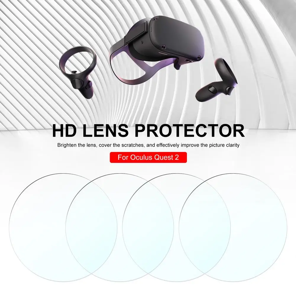4stk TPU Blød Film Linse Beskytter HD For Oculus Quest 2 VR HD Gennemsigtig Film Anti-ridse Støv-bevis For Oculus Quests