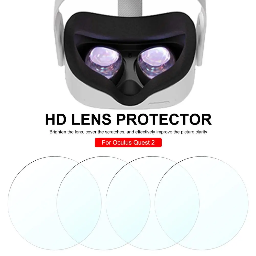 4stk TPU Blød Film Linse Beskytter HD For Oculus Quest 2 VR HD Gennemsigtig Film Anti-ridse Støv-bevis For Oculus Quests