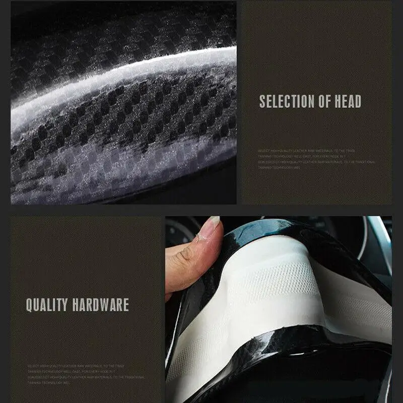 Car-styling sort carbon fiber PVC læder rattet cover til Mitsubishi Pajero
