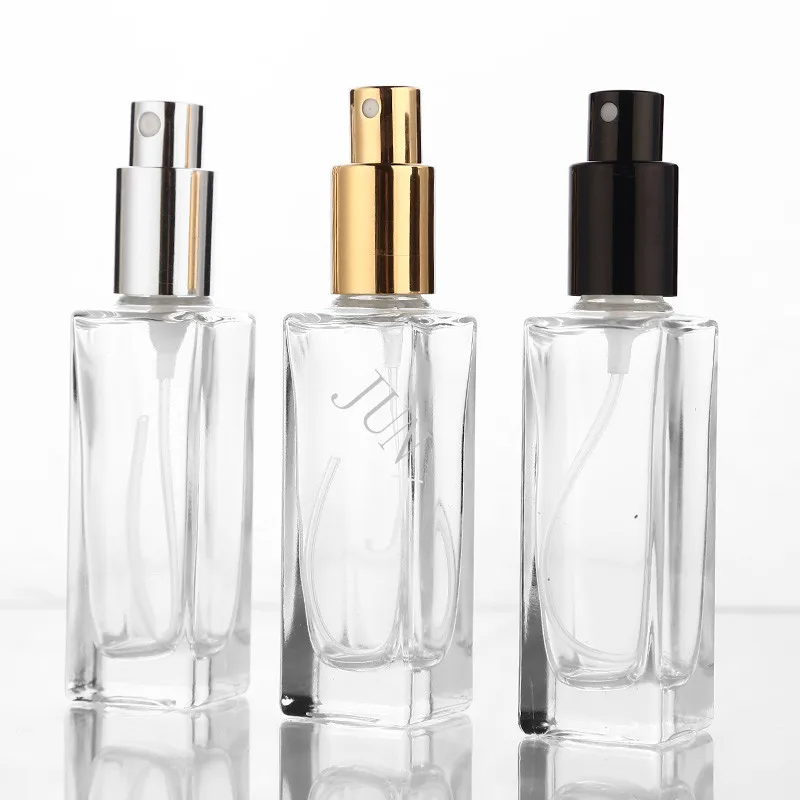 10 x 3ml 10 ml 20 ml 30 ml Transparent Glas Spray Flaske Prøve Hætteglas Bærbare Mini Parfume Forstøver Guld Sølv sort Hætte