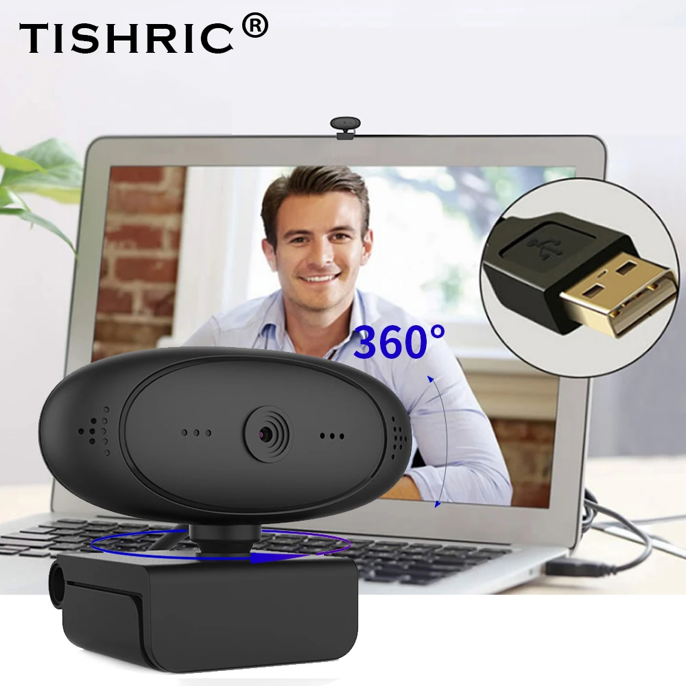 TISHRIC 1080p Webcam Autofokus Web-Kamera med Mikrofon HD-Computer, Kamera Webcast Netværk undervisning Telekonference