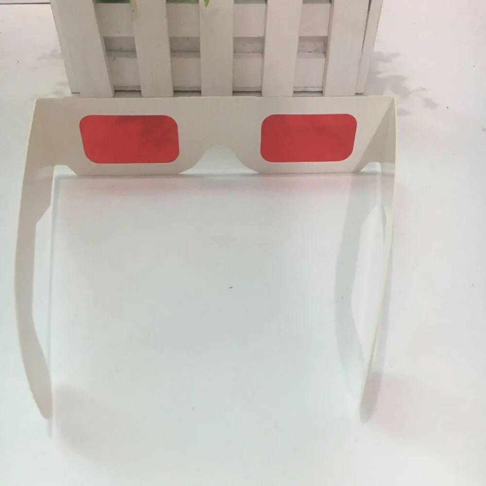 10stk Pakke Øko-Venlige Hvide Papir Dekoder 3d-Briller Med Røde Røde Linser,3D Afsløre Hemmelige Seere Kampagner Anaglyph Briller