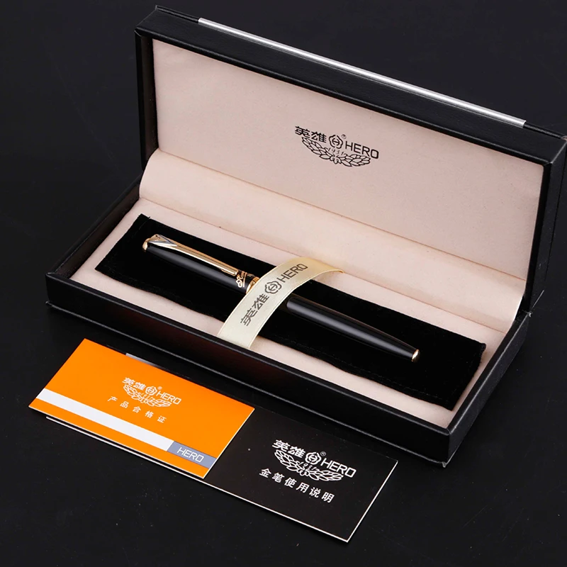 HERO 1179 Luksus 10K Golden Nib Fountain Pen 0,5 mm Høj Kvalitet Gave Kuglepenne med Original Gave Tilfælde kontorartikler