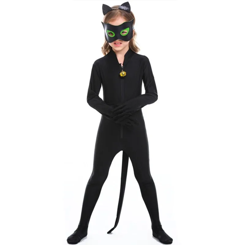 Piger Sort Kat, Dyr Cosplay Børn Børn Halloween Catwoman Kostumer til Karneval Purim parade Maskerade Rolle Spil Party Dress