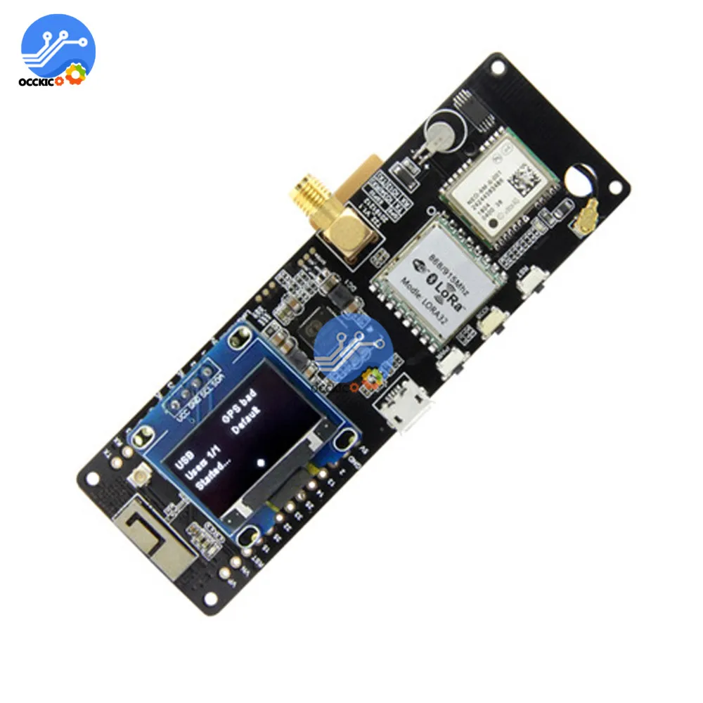 ESP32 chip, Bluetooth, WiFi trådløse modul LoRa GPS NEO-6M SMA med OLED-skærm 868MHZ