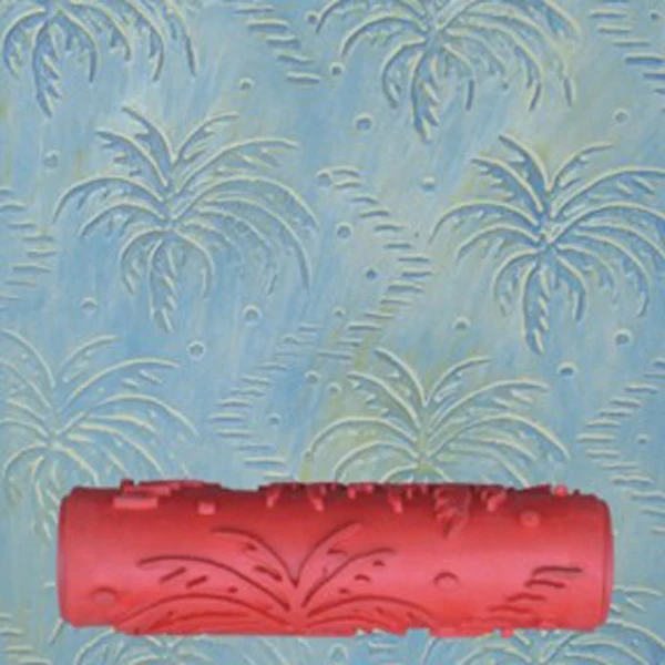7-tommer Maleri Roller vægdekoration Empaistic Træ-Korn Blomstret Mønster Maleri Roller med Plastik Håndtag