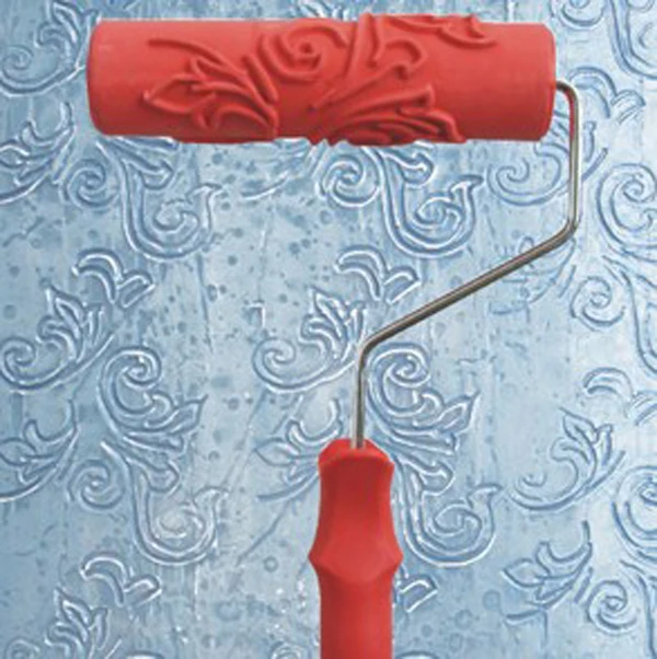 7-tommer Maleri Roller vægdekoration Empaistic Træ-Korn Blomstret Mønster Maleri Roller med Plastik Håndtag