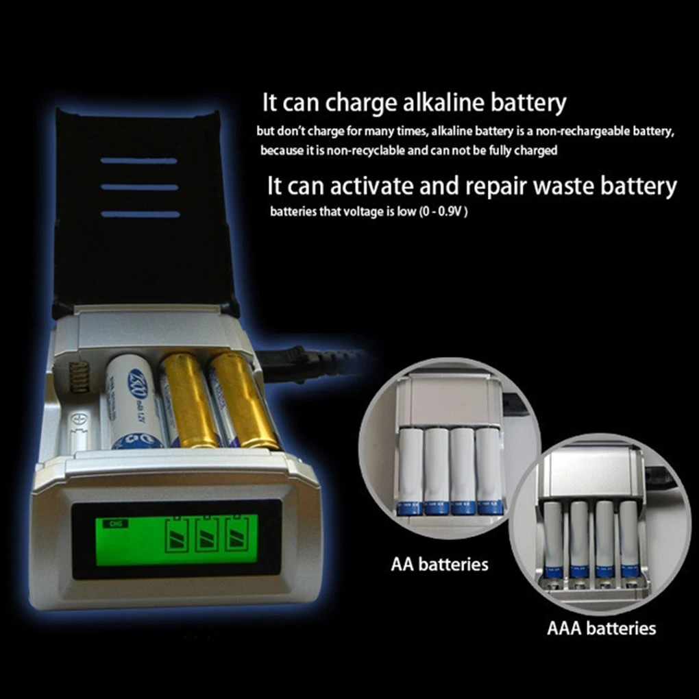 LED Display 4 Porte Batterier, Oplader, Legetøj, Elektronik af Høj Kvalitet Universal AAA AA Batteri Oplader