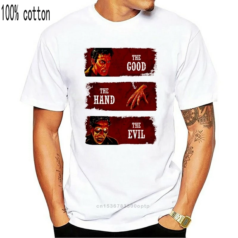Trykt Mænd T-Shirt i Bomuld tShirt O-Hals, Korte Ærmer Nye Stil på Den Gode Hånd og den Onde, Onde Døde Kvinder T-Shirt