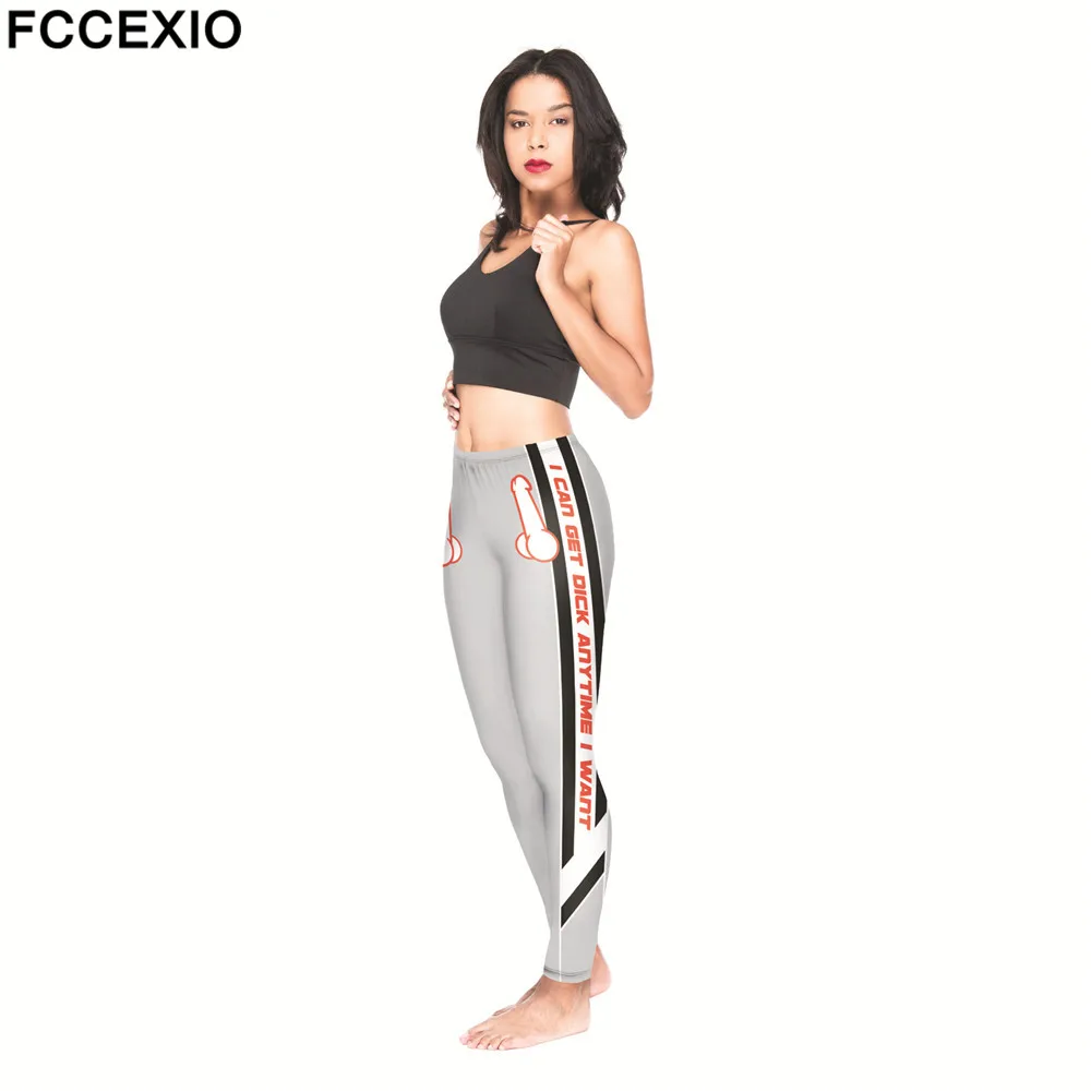 FCCEXIO Kvinder Leggings med Høj Talje Trænings-og Legging Stor pik 3D-Print Leggins Kvindelige Bukser Nye Træning Leggings Slanke Bukser