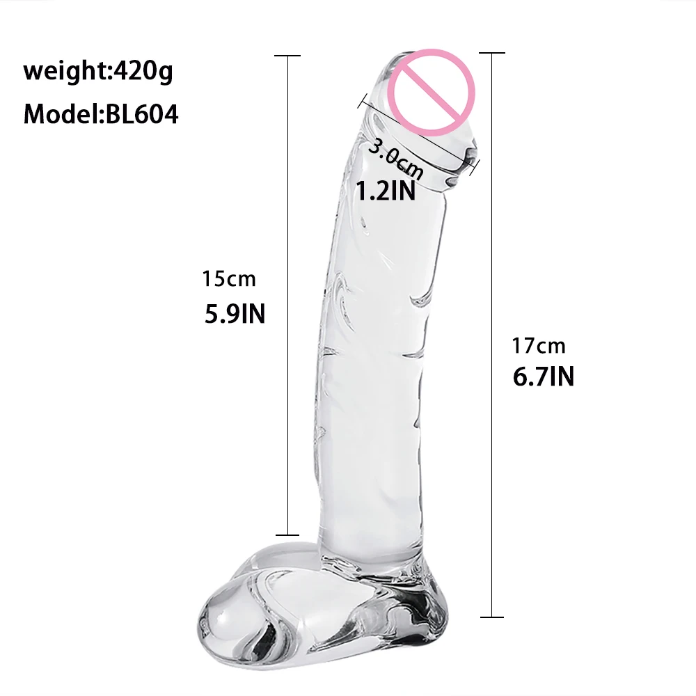 Krystal Glas Dildo Simulering Penis Kvindelige Onani Apparat AV Stick Udenrigshandel Voksne Produkt Sex Legetøj