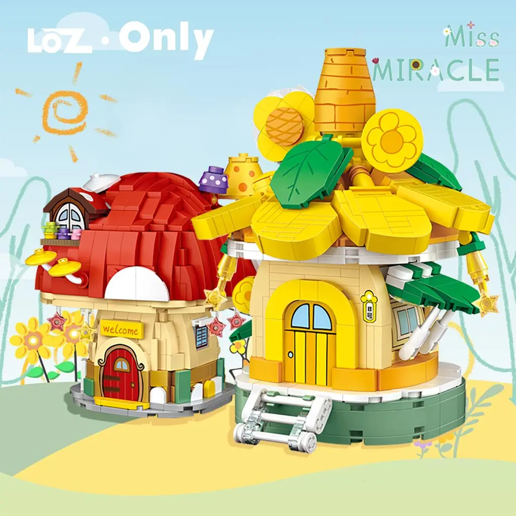 LOZ Mini-byggeklodser toy Champignon Værelses Lille Blomst Værelses Solsikke Værelse Små partikler samlet pædagogisk Glip Mirakel