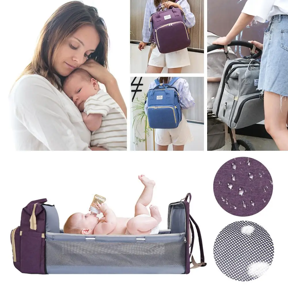 Multifunktionelle Bed Ble Taske Foldning Baby Travel Stor Kapacitet Backapack Baby Bed Ble Skiftende Tabel Pads