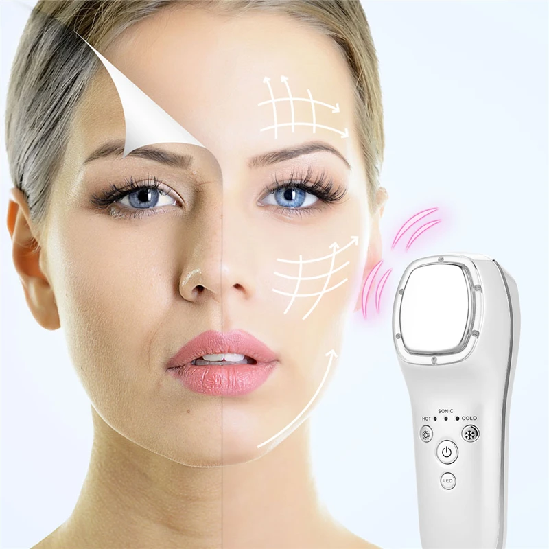 Hot Kolde Facial Massageapparat Ultralyd Vibration Ansigt Løfte og Stramme Fin Linje Rynke Remover Øjne hudpleje Skønheds-Enhed