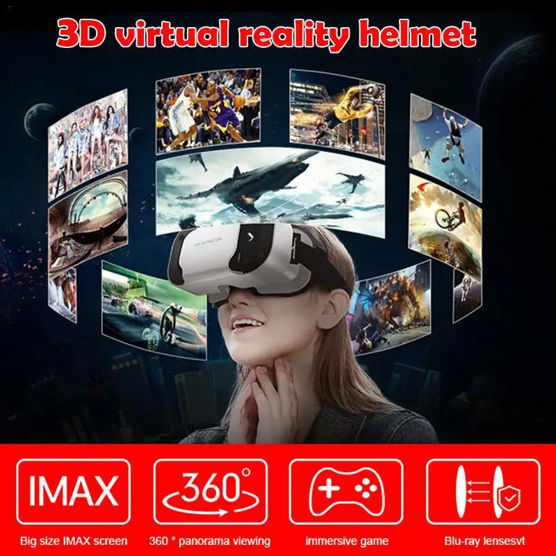 VR SHINECON G05A 3D VR Briller Headset til 4.7-6.0 tommer Android iOS-smartphones