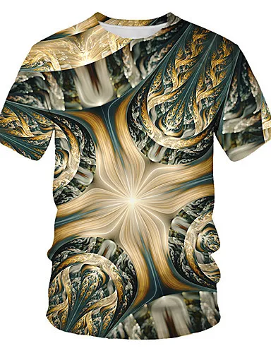 Streetwear til Mænd t-shirt i Overstørrelse, Vintage Abstrakte Vortex 3D-Print T-shirts Afslappet Rund Hals kortærmet T-shirt Plus Size Toppe
