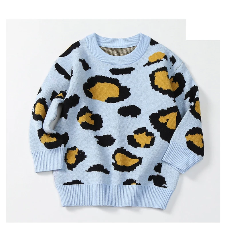 New Kids Dreng Piger Sweater Leopard Børn, Varm Sweater med Lange Ærmer Til Piger strikket tøj Piger, Tøj Jumper LZ304