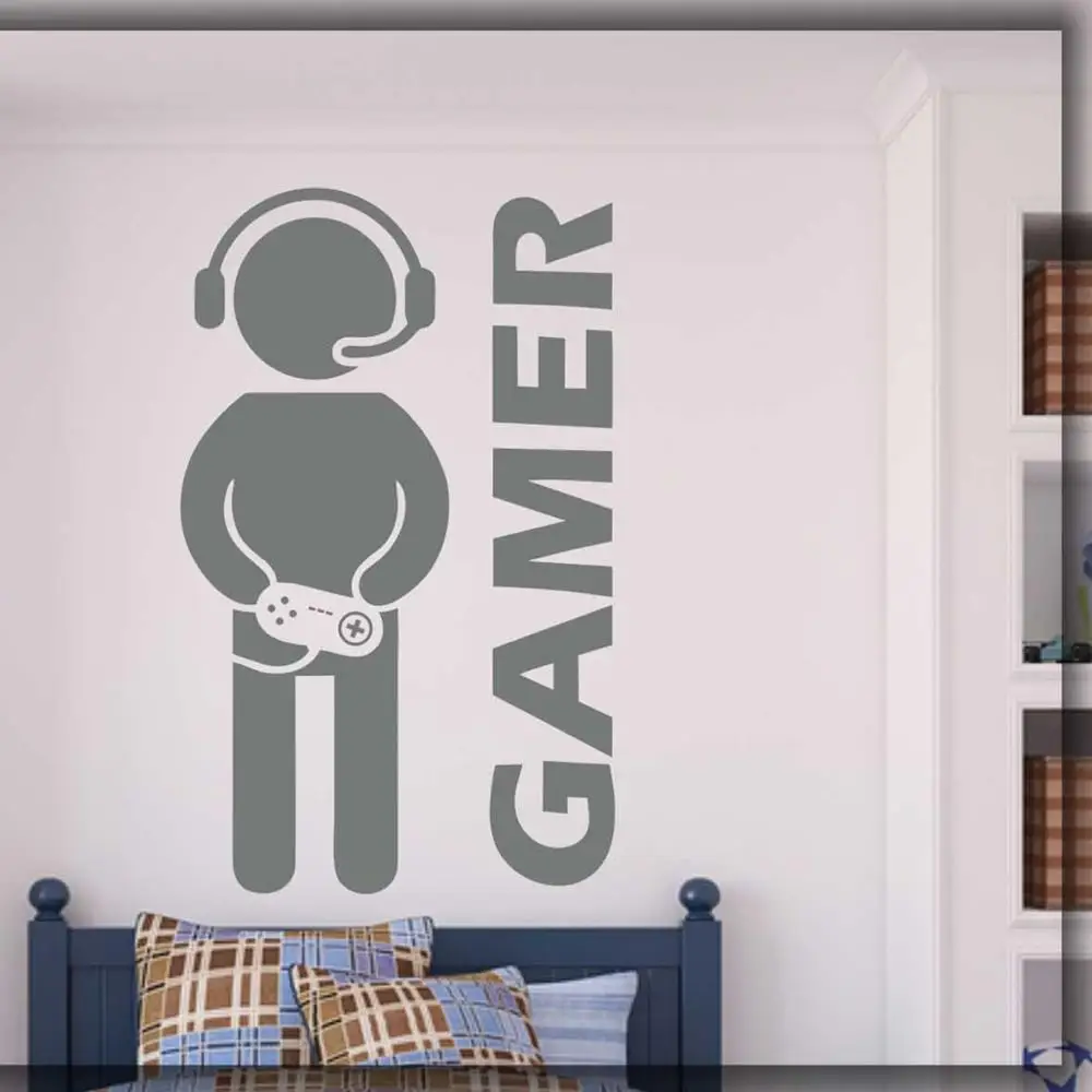 X-box Video gaming gamer vægoverføringsbillede Ps4 aftageligt vinyl indretning mærkat hjem udsmykning til teenager værelse soveværelse drenge fødselsdag gave G528