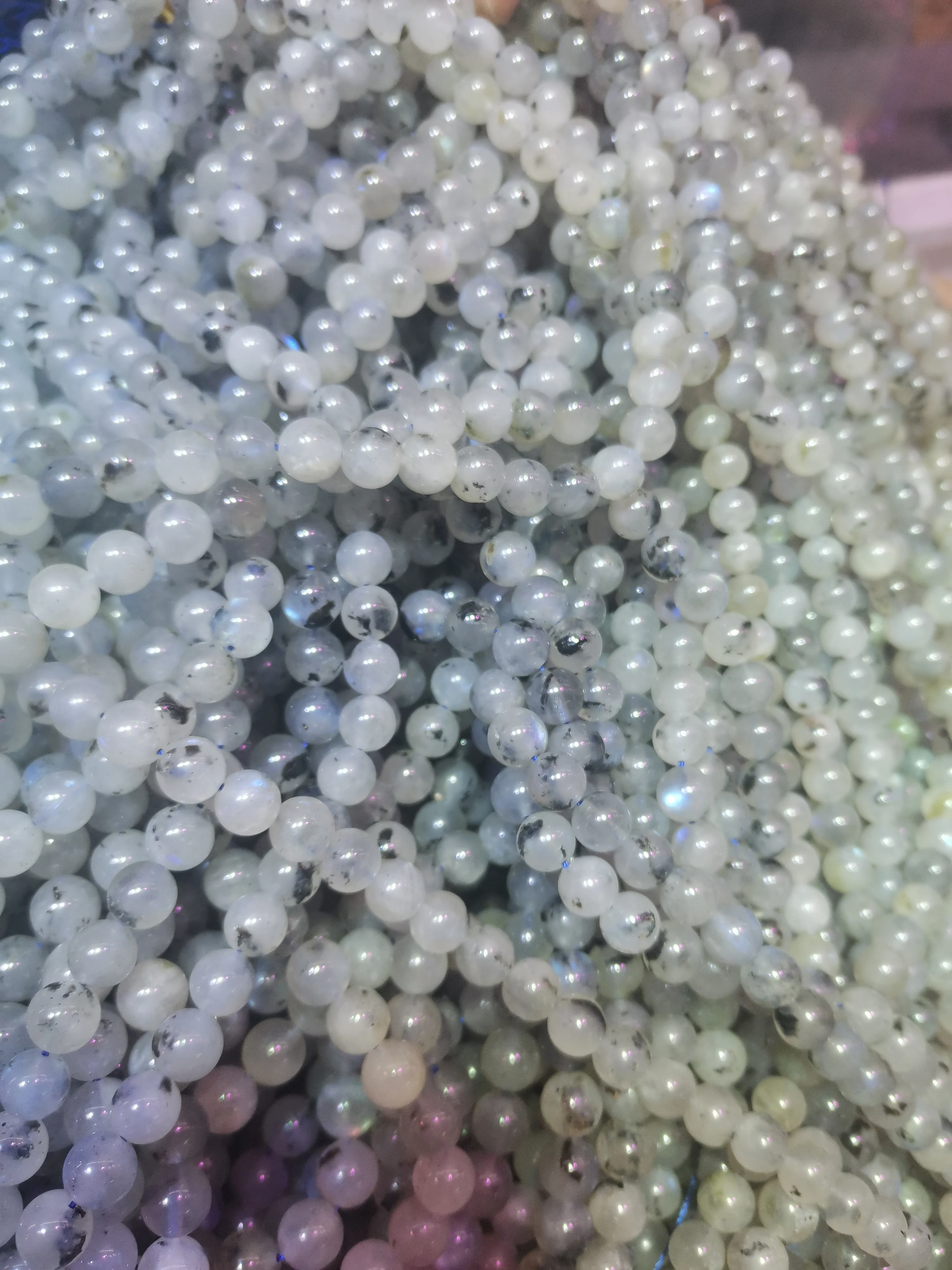 6 8 fuchsia labradorit sten naturlig sten rundt løse perler bruge til at lave DIY armbånd halskæde valgte størrelse smykker