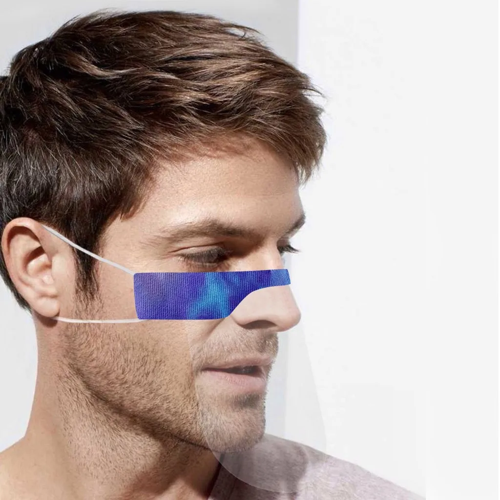 Voksen Unisex ansigtsmaske Lip-Sprog Visuelle Gennemsigtig Trykt PVC Åndbar ansigtsmaske Munden Dække Mascarar Mascarillas
