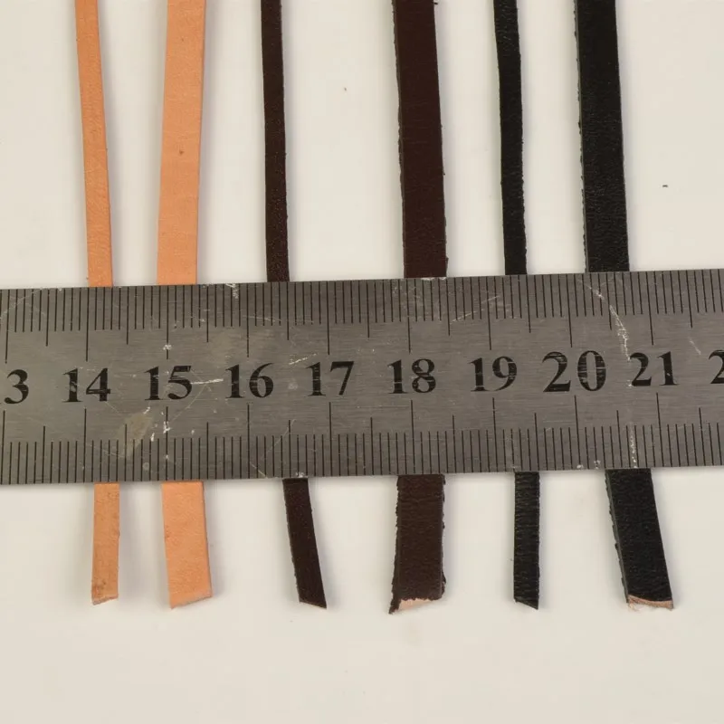 5Yards 3 mm 5 mm, Natural Læder Reb, Tråd Flad Ledning Armbånd Smykker Resultater Vævet Reb Halskæde DIY LeatherCrafts KY432