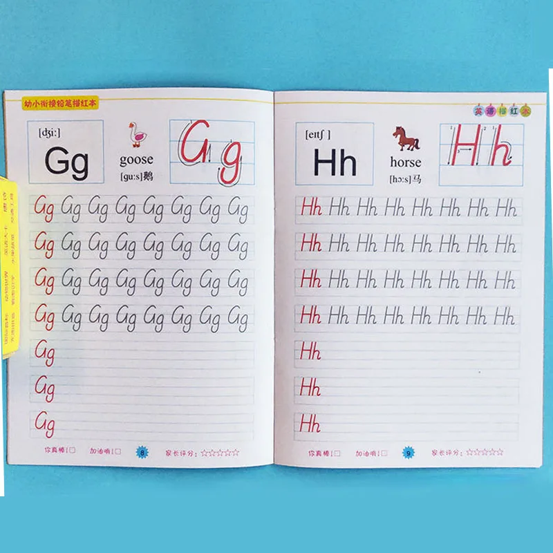 Motion Bog，at Skrive Lære engelsk，For Børne Børn i børnehave Øvelser Kalligrafi Praksis Book libros